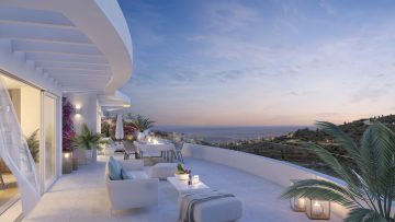SERENITY I - Bestlage im Resort! Penthouse mit umverbaubaren Meer- u. Bergblick - Sonnenuntergang
