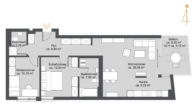 Grundriss - Moderne Wohnung mit Balkon in ruhiger Wohnlage Nähe Petuelpark