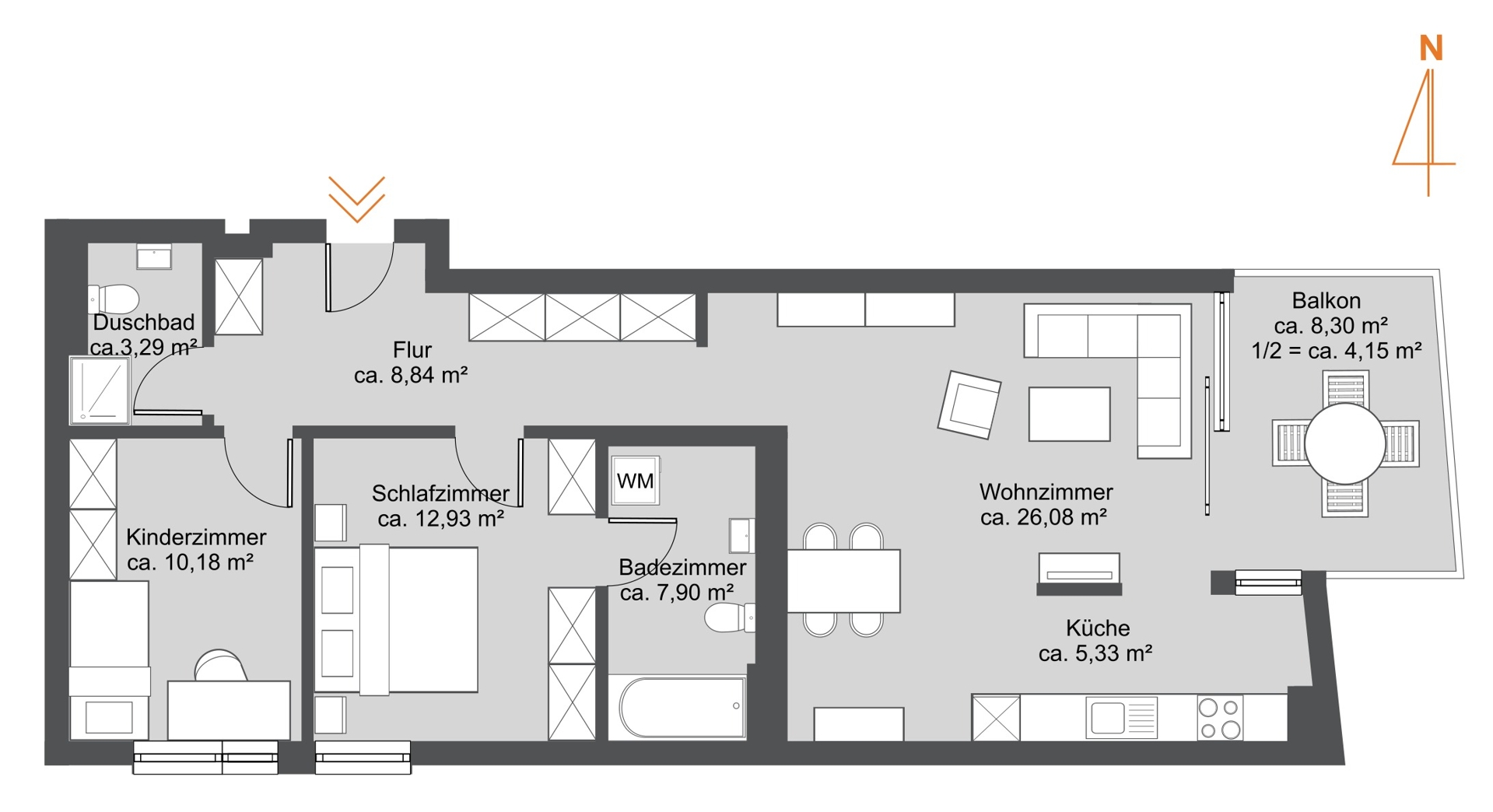 Moderne Wohnung mit Balkon in ruhiger Wohnlage Nähe Petuelpark - Foto 2