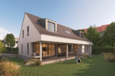 Visualisierung Ansicht Süd-West - Nachhaltige Architektur in Perfektion: Neubau-EFH mit top Energieeffizienz A+ (provisionsfrei)