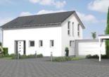 Bebauungsvorschlag des Architekten - Baugrundstück für DHH am Ortsrand mit Blick über die Felder