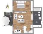 Grundriss - Möblierte 2 Zi. Wohnung in bester Lage / Parkstadt Schwabing