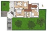 Grundriss - Gemütliche Gartenwohnung mit Süd/West-Terrasse
