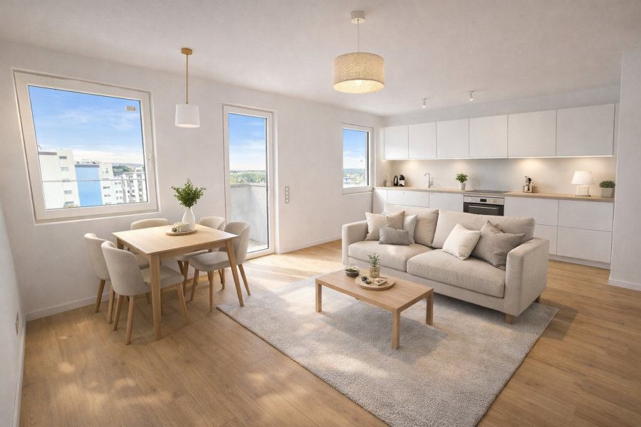 NEUBAU-Penthouse in effizienter Bauweise mit Wärmepumpe (A+), 81375 München / Kleinhadern, Penthousewohnung